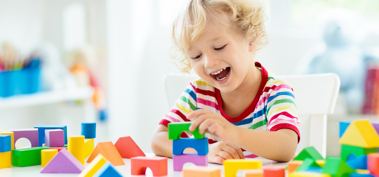 BSCP home page banner image of a young boy playing with coloured blocks